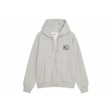 Stussy x Nike Fleece Zip Up Hoodie (Asia Sizing FW23) Grey