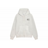 Stussy x Nike Pigment Dyed Fleece Zip Hoodie (SS24) Light Bone