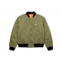 Stussy x Nike Reversible Varsity Jacket Medium Olive/Bright Mandarin