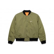 Stussy x Nike Reversible Varsity Jacket Medium Olive/Bright Mandarin