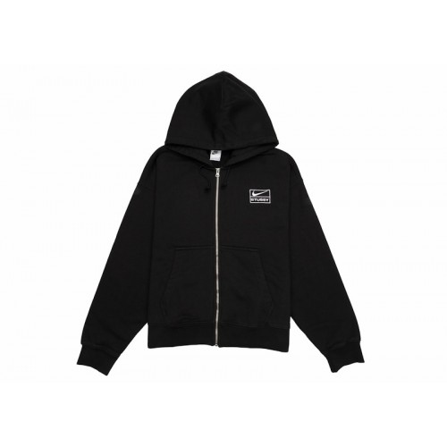 Stussy x Nike Stone Washed Fleece Zip Hoodie (Asia Sizing) Black