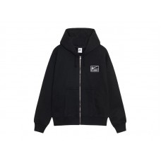 Stussy x Nike Stone Washed Fleece Zip Hoodie (FW25) Black