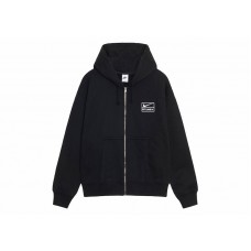 Stussy x Nike Stone Washed Fleece Zip Hoodie (SS24) Black
