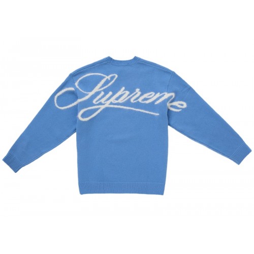 Supreme Angora Script Sweater Light Blue