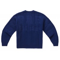 Supreme Appliqué Cable Knit Sweater Navy