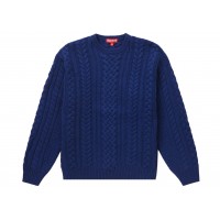 Supreme Appliqué Cable Knit Sweater Navy