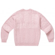 Supreme Appliqué Cable Knit Sweater Pink