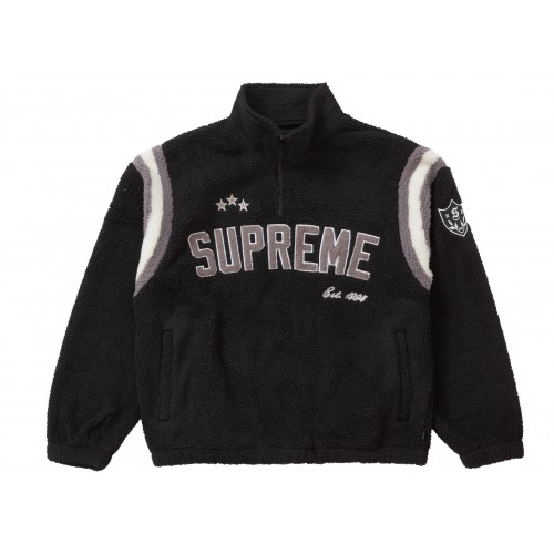 Оригинальный шмот Supreme Arc Half Zip Fleece Pullover Black