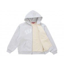 Supreme Arc Thermal Lined Zip Up Hooded Sweatshirt Ash Grey