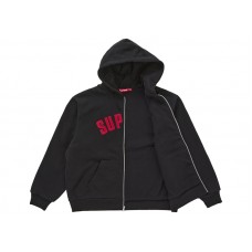 Supreme Arc Thermal Lined Zip Up Hooded Sweatshirt Black