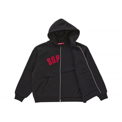 Supreme Arc Thermal Lined Zip Up Hooded Sweatshirt Black