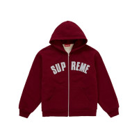 Supreme Arc Thermal Lined Zip Up Hooded Sweatshirt (FW26) Cardinal