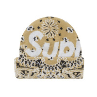 Supreme Bandana Big Logo Beanie Beige