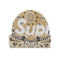 Supreme Bandana Big Logo Beanie Beige
