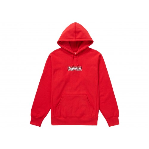 Оригинальный шмот Supreme Bandana Box Logo Hooded Sweatshirt Red