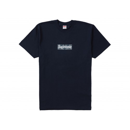Оригинальный шмот Supreme Bandana Box Logo Tee Navy