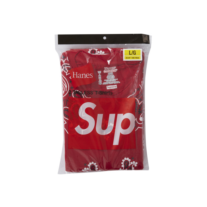 Supreme x Hanes Bandana Tagless Tees (2 Pack) Red Supreme x Hanes Bandana Tagless Tees (2 Pack) Red