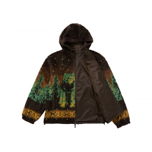 Supreme b.b. Simon Reversible Hooded Fleece Jacket Brown