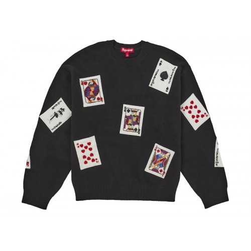 Supreme Beaded Cards Sweater Black