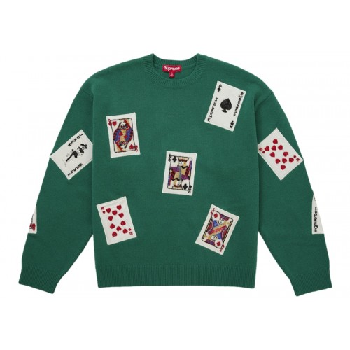 Supreme Beaded Cards Sweater Green