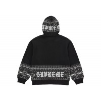 Supreme Beaded Zip Up Hooded Sweater Black
