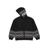 Supreme Beaded Zip Up Hooded Sweater Black