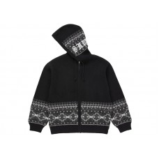 Supreme Beaded Zip Up Hooded Sweater Black