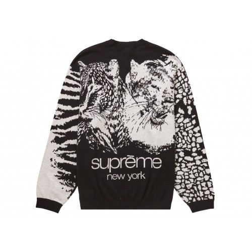 Оригинальный шмот Supreme Big Cats Jacquard L/S Top Black