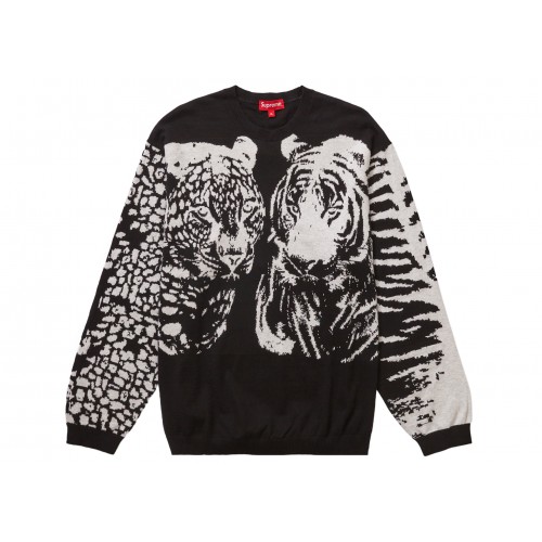 Оригинальный шмот Supreme Big Cats Jacquard L/S Top Black