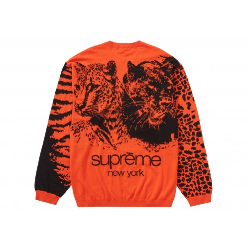 Оригинальный шмот Supreme Big Cats Jacquard L/S Top Orange