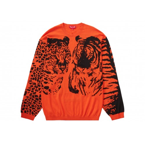 Оригинальный шмот Supreme Big Cats Jacquard L/S Top Orange