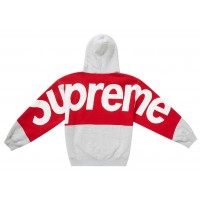 Supreme Big Logo Jacquard Hooded Sweatshirt Heather Grey