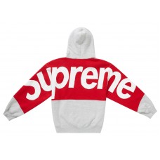 Supreme Big Logo Jacquard Hooded Sweatshirt Heather Grey