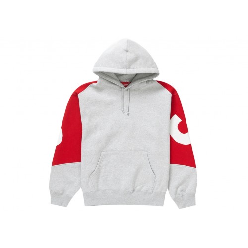 Оригинальный шмот Supreme Big Logo Jacquard Hooded Sweatshirt Heather Grey