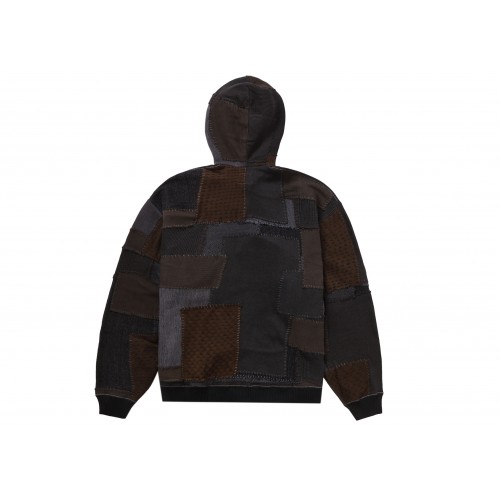Оригинальный шмот Supreme Blackmeans Patchwork Zip Up Hooded Sweater Black