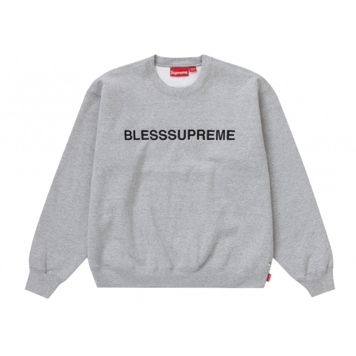 Supreme grey crewneck sale