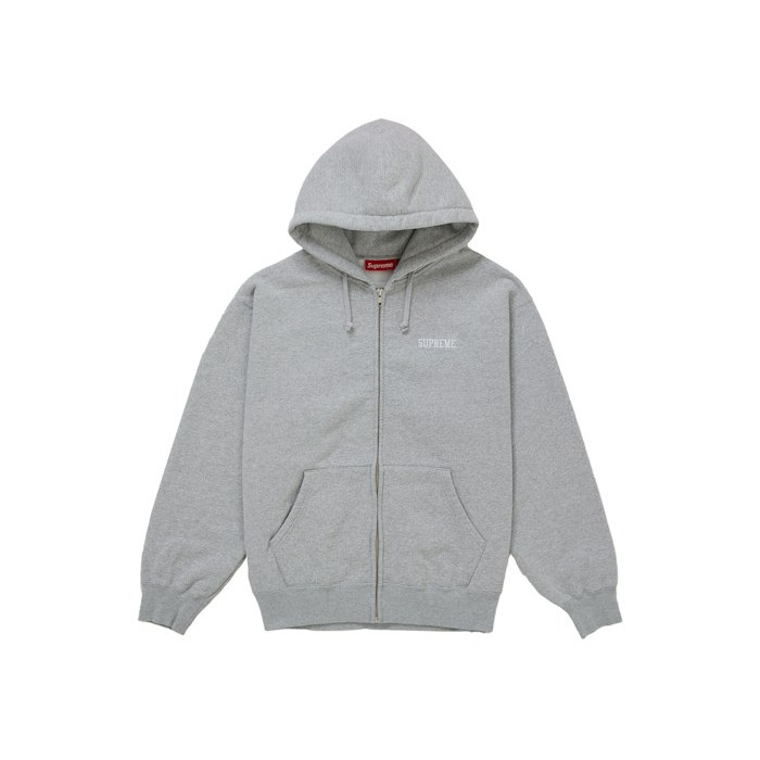 Худи Supreme Blessed Applique Zip Up Hooded Sweatshirt Heather Grey Худи Supreme Blessed Applique Zip Up Hooded Sweatshirt Heather Grey