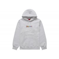 Supreme Bling Box Logo Hooded Sweatshirt Ash Grey