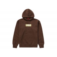 Supreme Bling Box Logo Hooded Sweatshirt Dark Brown