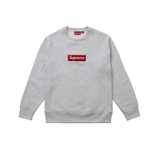 Оригинальный шмот Supreme Box Logo Crewneck (FW18) Ash Grey