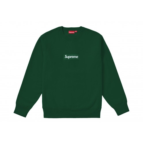 Оригинальный шмот Supreme Box Logo Crewneck (FW18) Dark Green