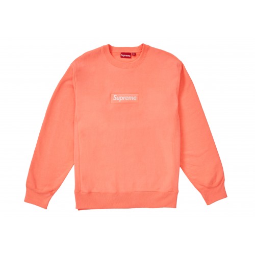 Оригинальный шмот Supreme Box Logo Crewneck (FW18) Fluorescent Pink