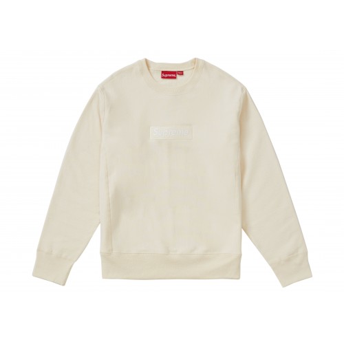 Оригинальный шмот Supreme Box Logo Crewneck (FW18) Natural