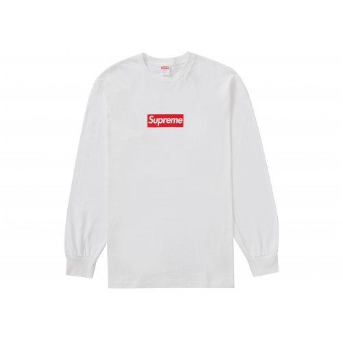 Оригинальный шмот Supreme Box Logo L/S Tee White