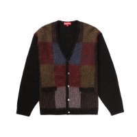 Supreme Brushed Grid Cardigan Black