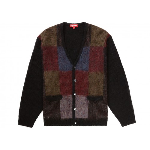 Оригинальный шмот Supreme Brushed Grid Cardigan Black