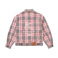 Supreme Burberry Denim Trucker Jacket Pink