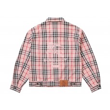Supreme Burberry Denim Trucker Jacket Pink