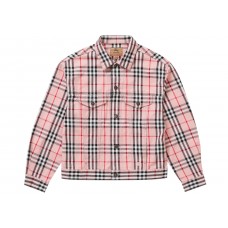 Supreme Burberry Denim Trucker Jacket Pink