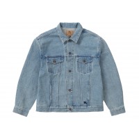 Supreme Burberry Denim Trucker Jacket Washed Blue